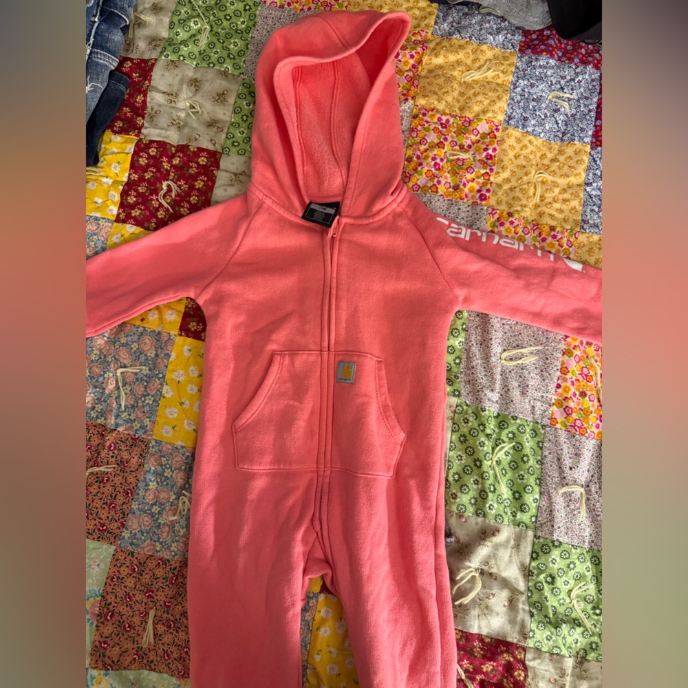 12 month girl carhartt onesie coverall